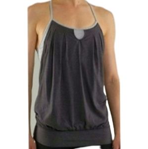 Lululemon Let It Loose Tank grey & white striped